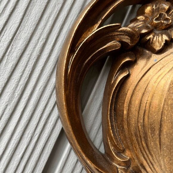 Vintage Syroco Ornate Wall Clock Gold Leaf Baroque Rococo Hollywood Regency - Picture 8 of 11